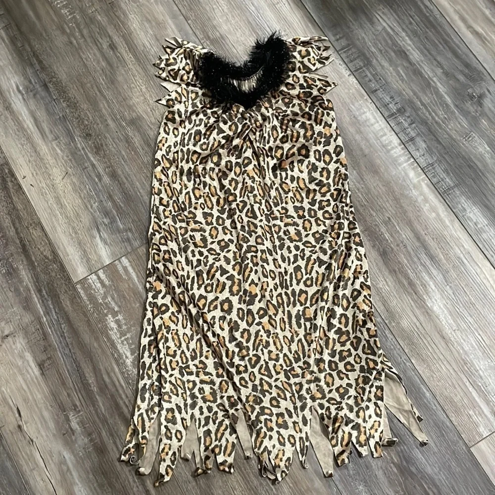 Rubies Girl’s Cavewoman Leopard Cheetah Cat Animal Print Dress